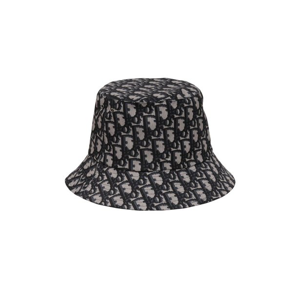 Dior Women Oblique Reversible Teddy-D Brim Bucket Hat Grey Blue Logo Cap Size 58 main image 6